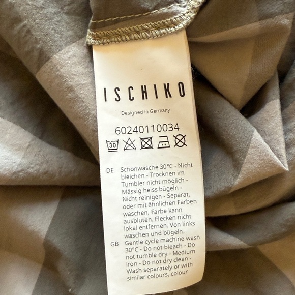 ISHIKO Cotton Gray Checkered Shirt Dress with pockets - Picture 11 of 11